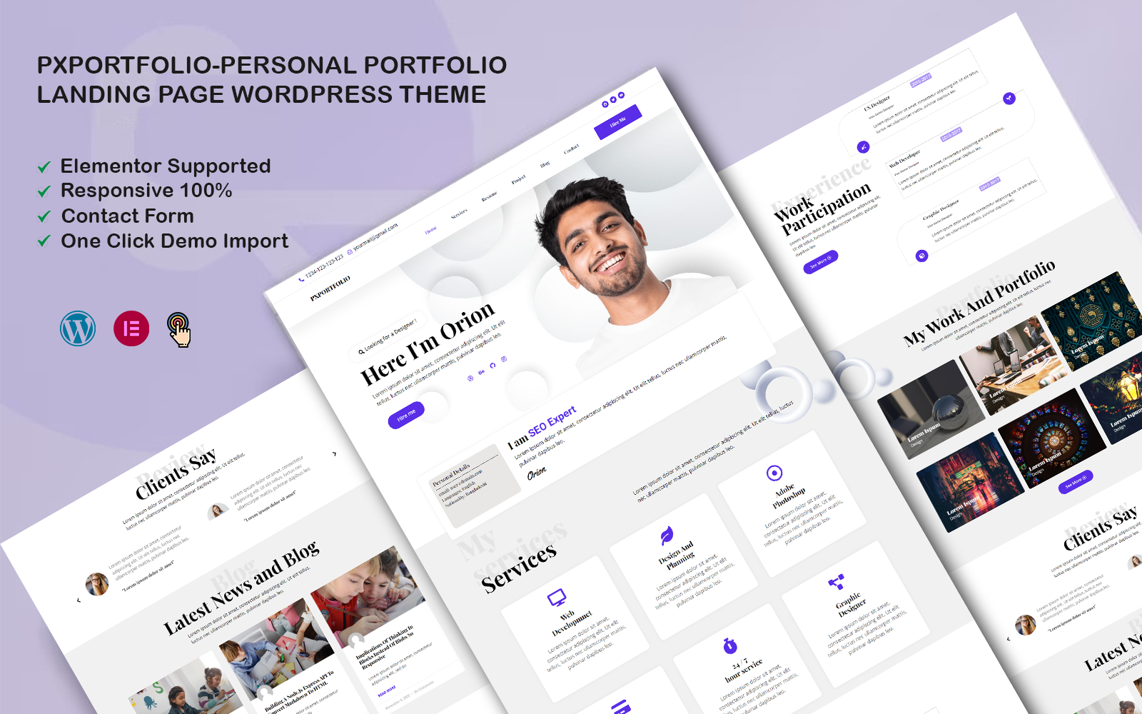 Pxportfolio – Personal Portfolio Landing Page